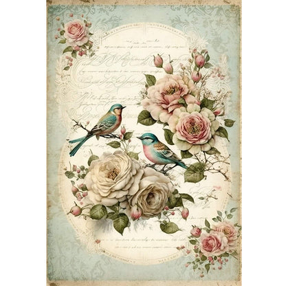 Retro Poster - Birds And Peonies - 11CT Stamped Cross Stitch 40*60CM