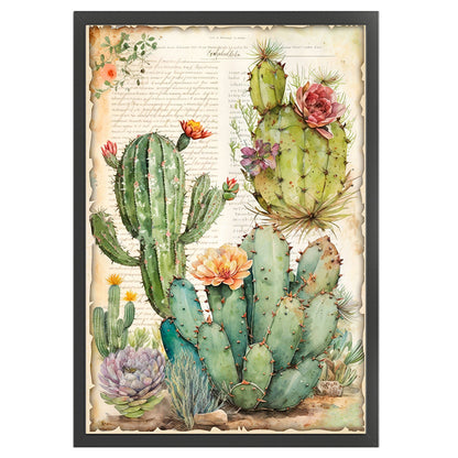 Vintage Poster - Cactus Flower - 11CT Stamped Cross Stitch 40*60CM