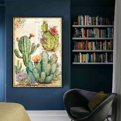 Vintage Poster - Cactus Flower - 11CT Stamped Cross Stitch 40*60CM