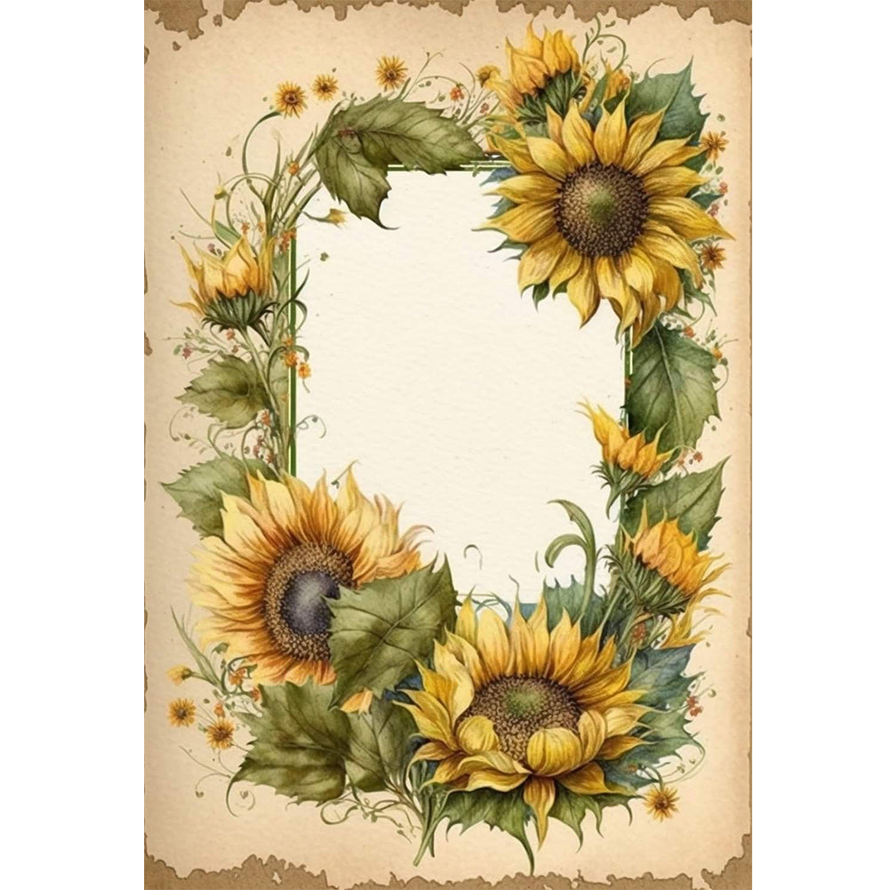 Retro Poster - Sunflower - 11CT Stamped Cross Stitch 40*60CM