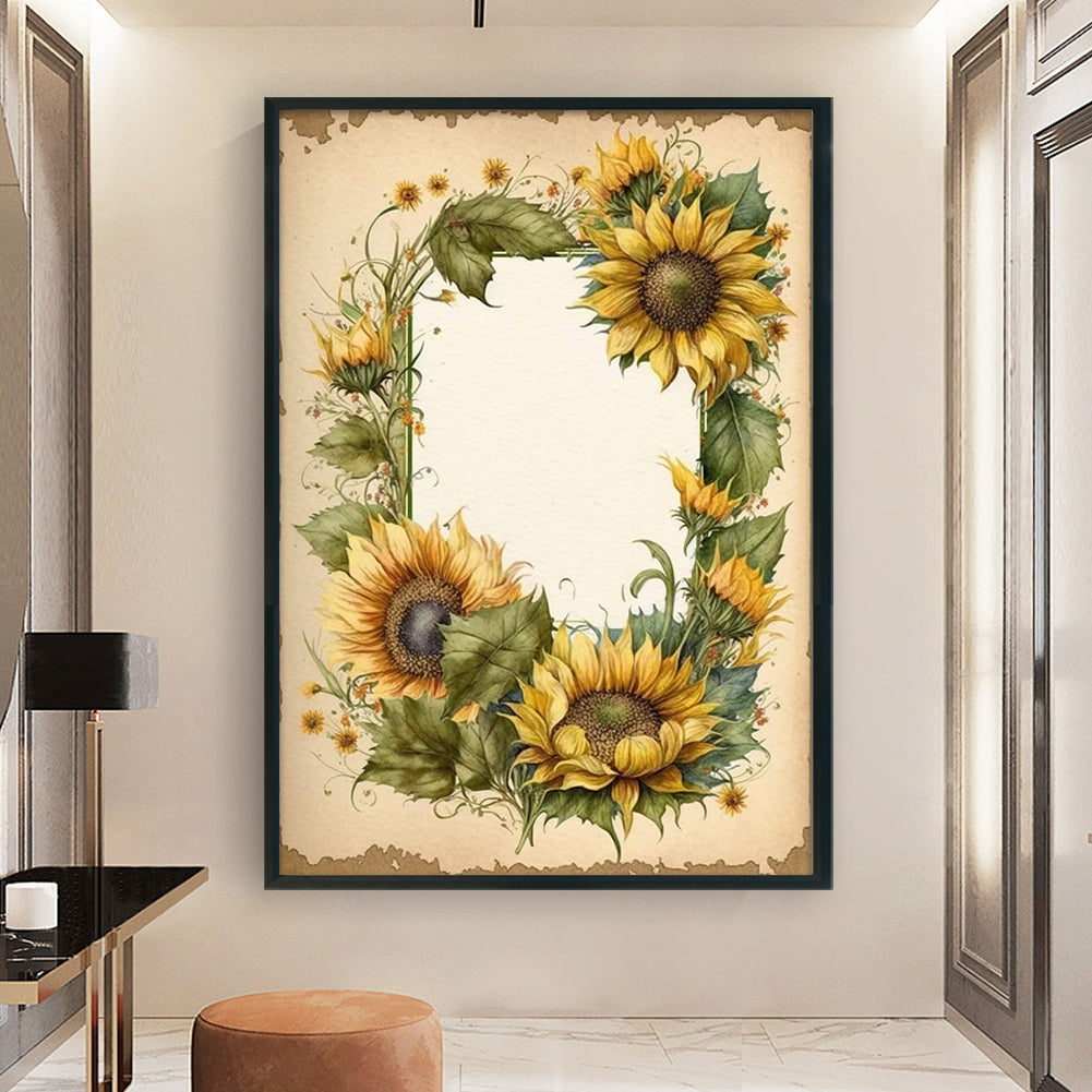 Retro Poster - Sunflower - 11CT Stamped Cross Stitch 40*60CM