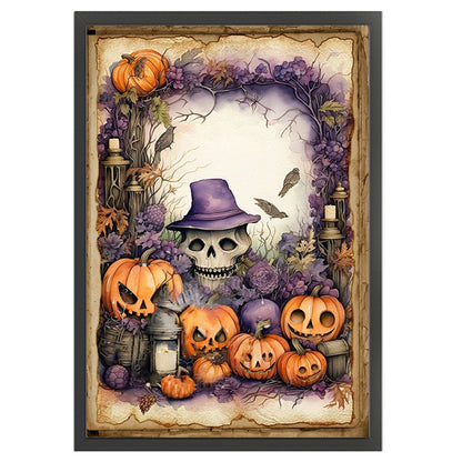 Halloween-Pumpkin Skull - 11CT Stamped Cross Stitch 40*60CM