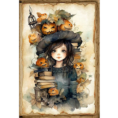 Halloween-Pumpkin Girl - 11CT Stamped Cross Stitch 40*60CM