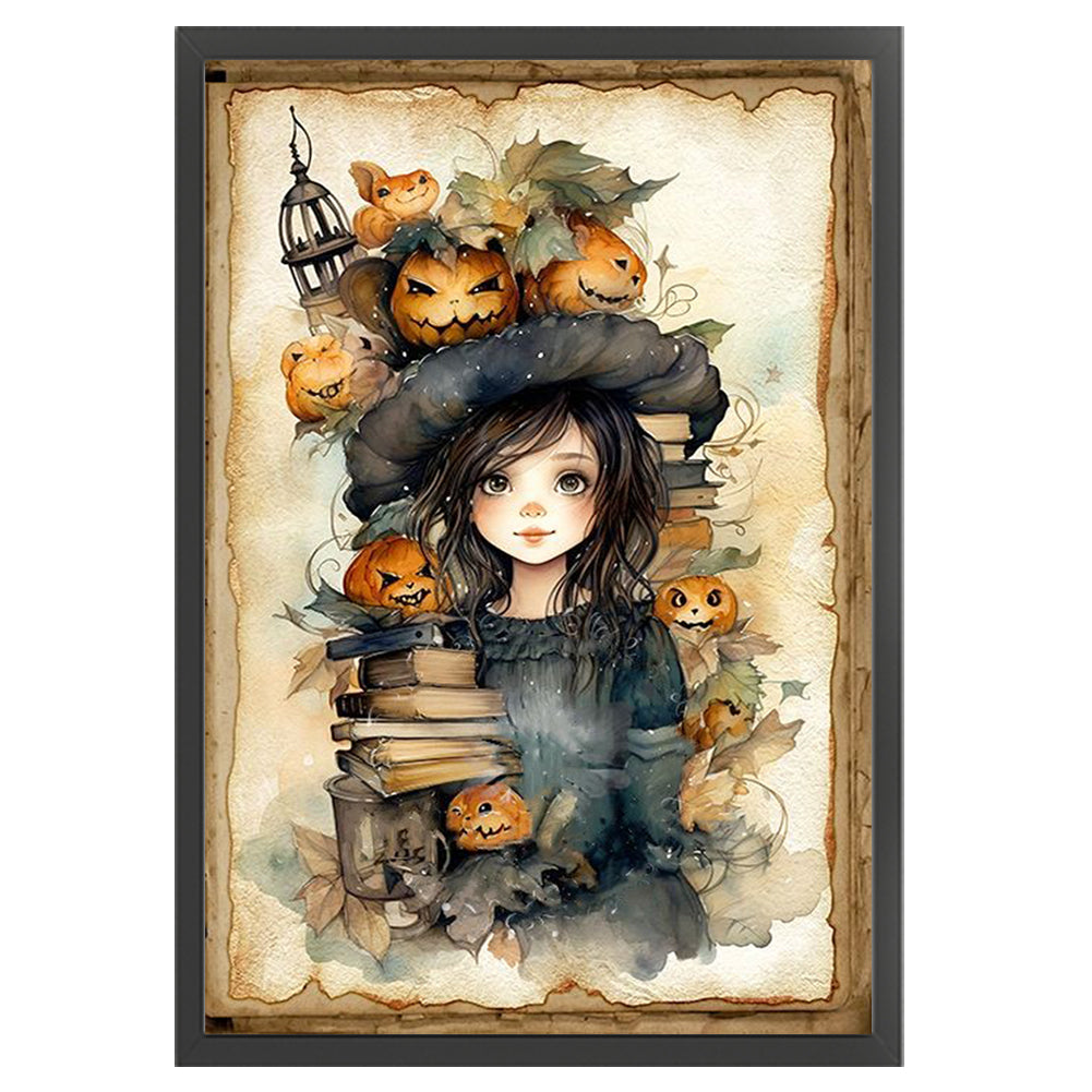 Halloween-Pumpkin Girl - 11CT Stamped Cross Stitch 40*60CM