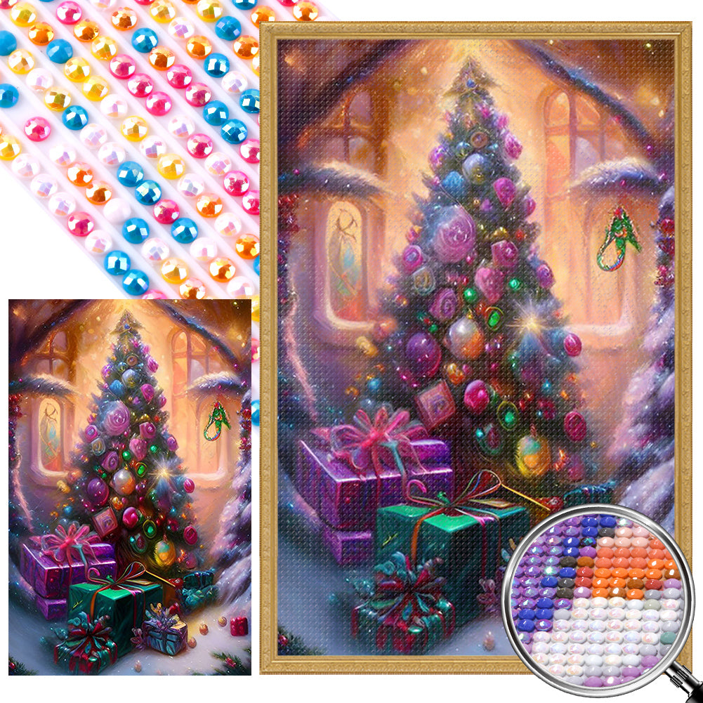 Christmas Tree - AB Round Drill Diamond Painting 45*70CM