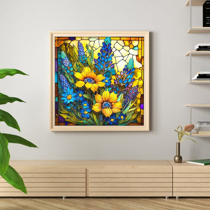 Glass Painting-Sunflower Bush - 11CT Counted Cross Stitch 40*40CM