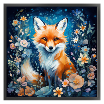 Fox And Flowers - 11CT Stamped Cross Stitch 50*50CM