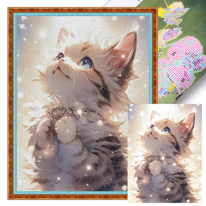 Cartoon Cat - 11CT Stamped Cross Stitch 50*65CM