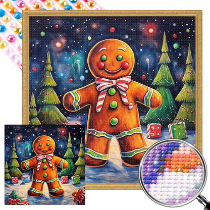 Gingerbread Man - Full AB Round Drill Diamond Painting 40*40CM