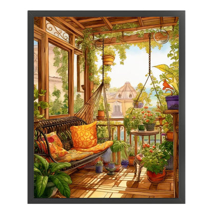 Flower Room - 14CT Stamped Cross Stitch 40*50CM