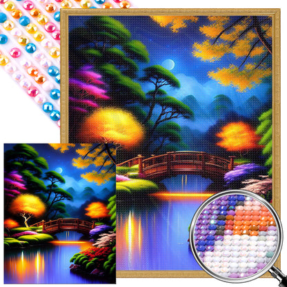 Night Bridge - Full AB Round Drill Diamond Painting 40*50CM