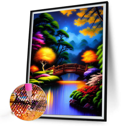 Night Bridge - Full AB Round Drill Diamond Painting 40*50CM