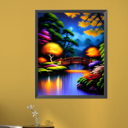 Night Bridge - Full AB Round Drill Diamond Painting 40*50CM