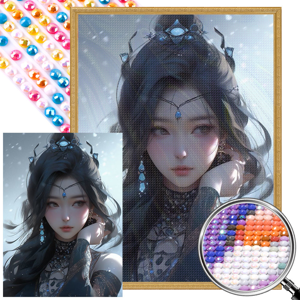 Brunette - Full AB Round Drill Diamond Painting 40*55CM