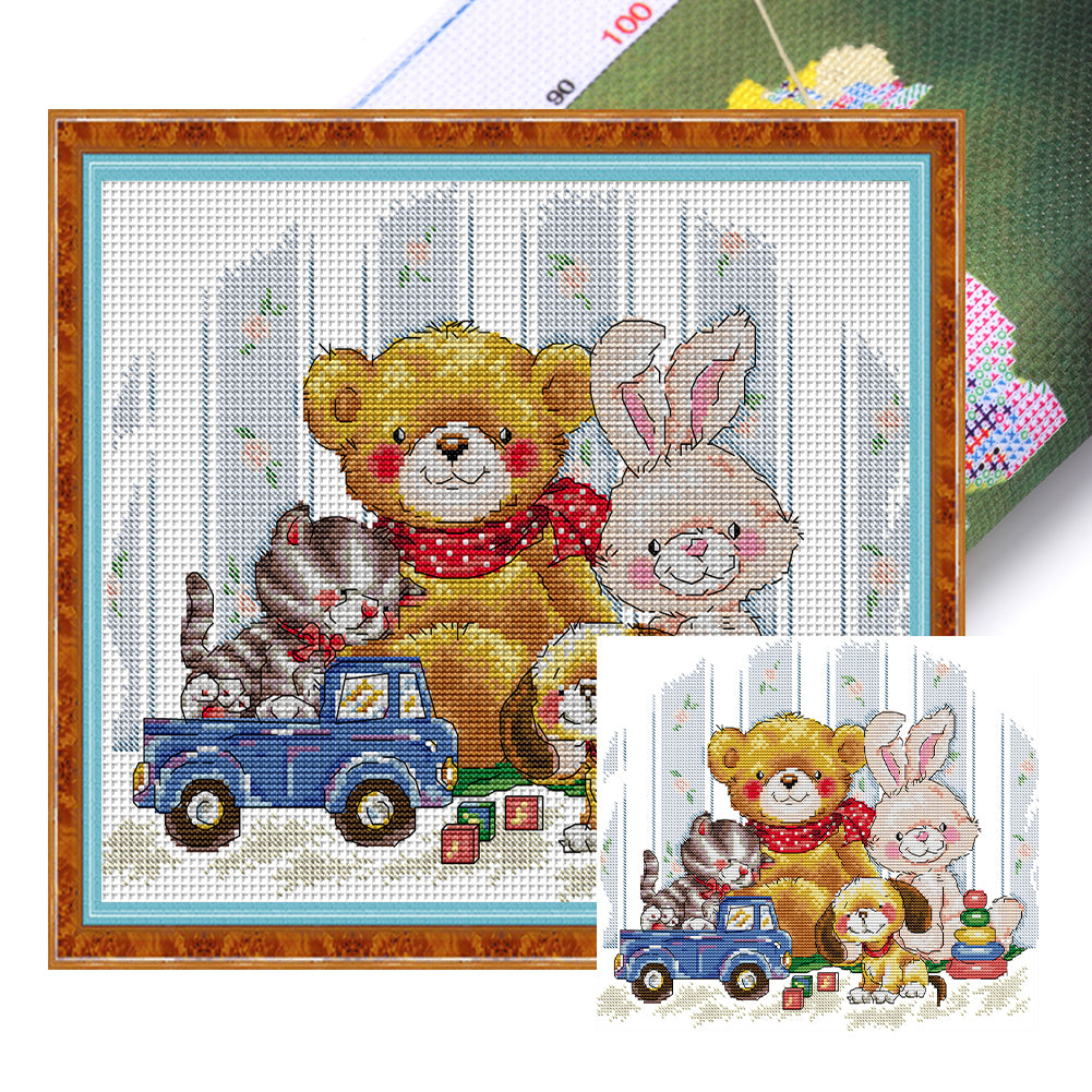 Good Friend - 14CT Stamped Cross Stitch 35*31CM(Joy Sunday)