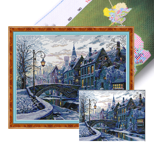 Winter Night - 14CT Stamped Cross Stitch 54*43CM(Joy Sunday)