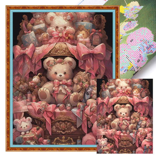 Cute Bear - 16CT Stamped Cross Stitch 50*65CM