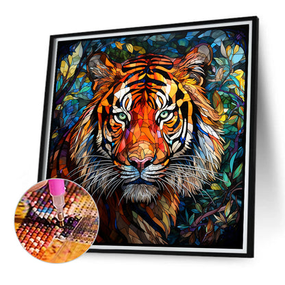 Tiger Glass Painting - Full Round Drill Diamond Painting 40*40CM