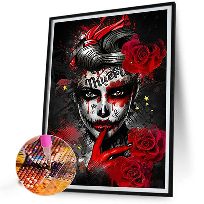 Doodle Woman - Full Round Drill Diamond Painting 40*50CM