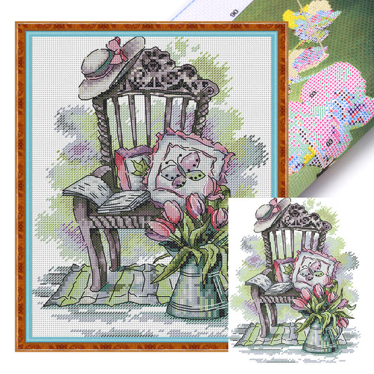 Chair - 14CT Stamped Cross Stitch 21*29CM(Joy Sunday)