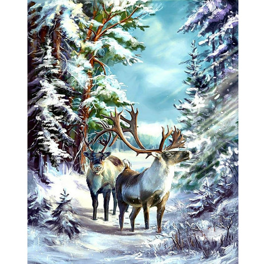 Wild Deer - Full Round Drill Diamond Painting 40*50CM