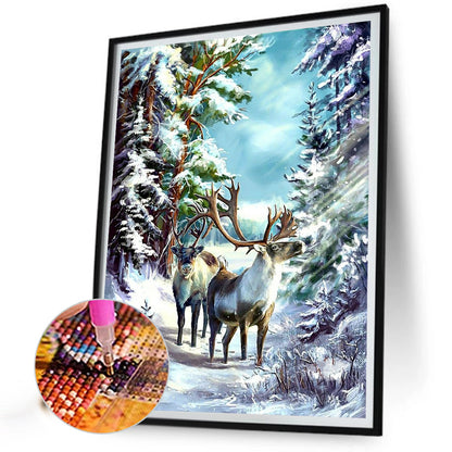 Wild Deer - Full Round Drill Diamond Painting 40*50CM