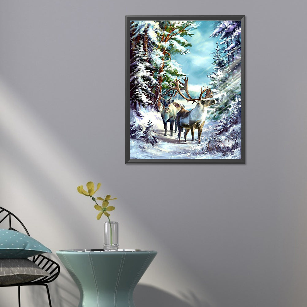 Wild Deer - Full Round Drill Diamond Painting 40*50CM