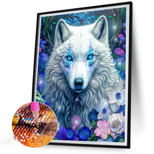 White Wolf - Full Round Drill Diamond Painting 40*50CM