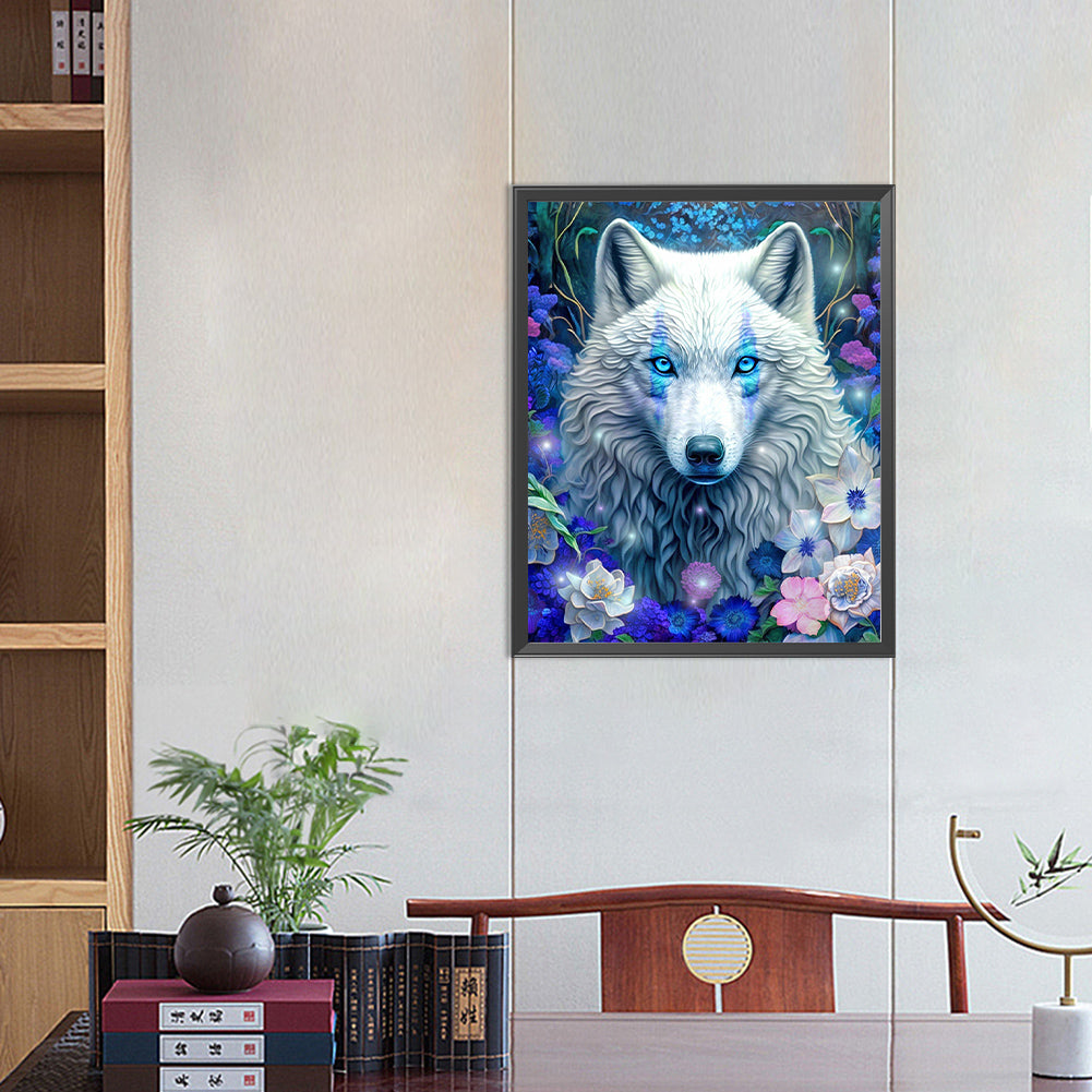 White Wolf - Full Round Drill Diamond Painting 40*50CM