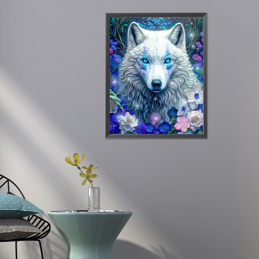 White Wolf - Full Round Drill Diamond Painting 40*50CM