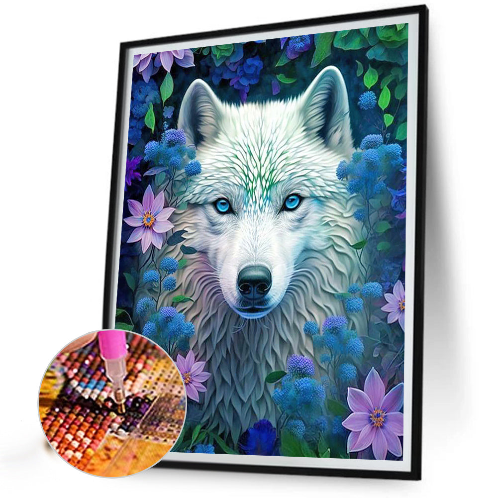 White Wolf - Full Round Drill Diamond Painting 40*50CM