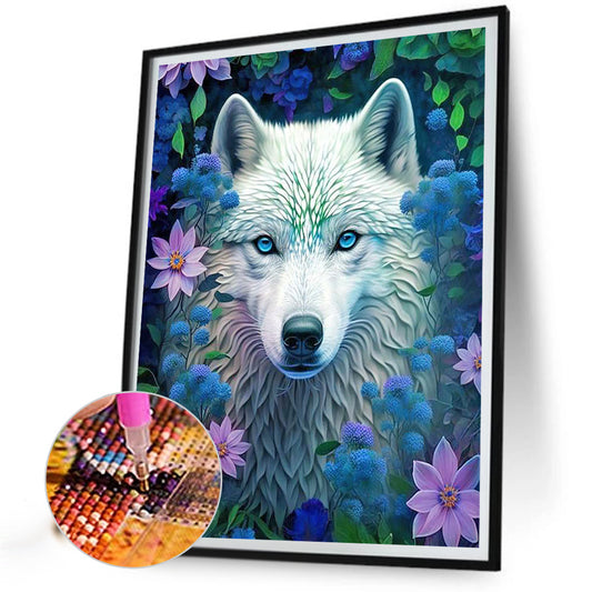 White Wolf - Full Round Drill Diamond Painting 40*50CM