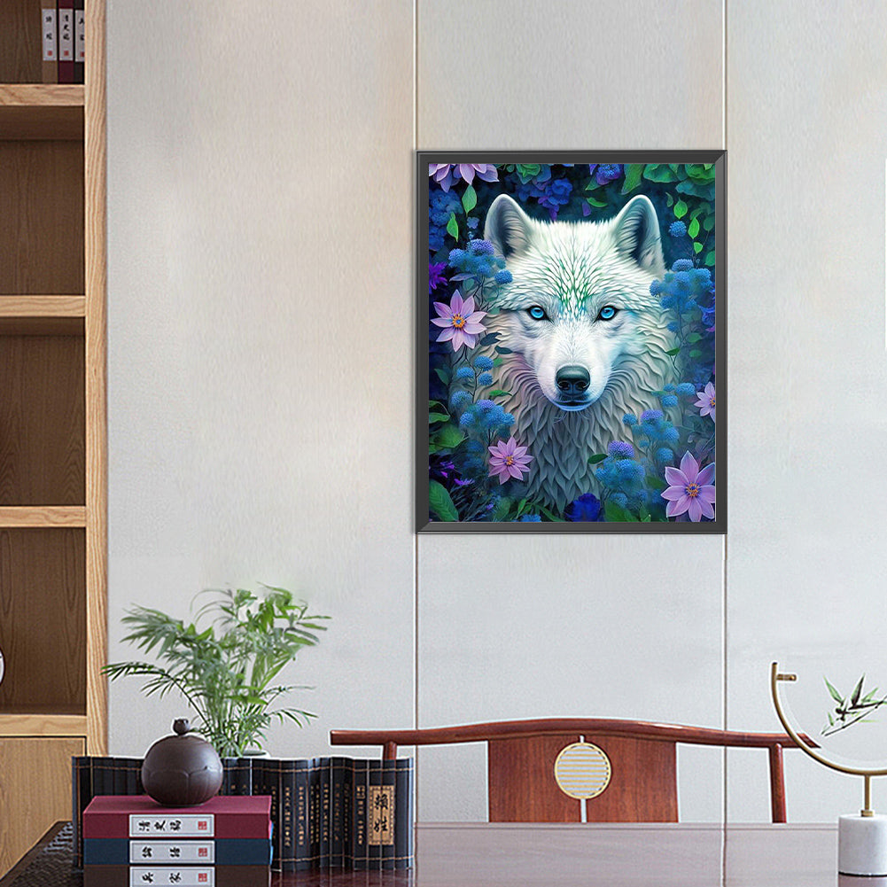White Wolf - Full Round Drill Diamond Painting 40*50CM