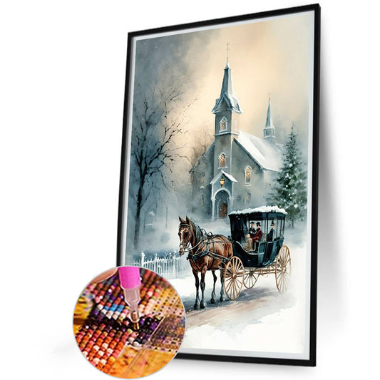 Igloo And Carriage - Full Round Drill Diamond Painting 40*60CM