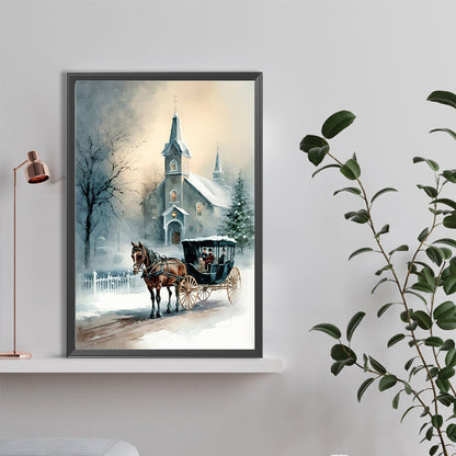 Igloo And Carriage - Full Round Drill Diamond Painting 40*60CM