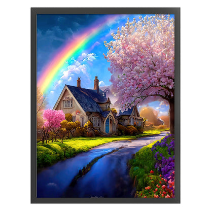 Rainbow Country Cottage - 11CT Stamped Cross Stitch 50*65CM