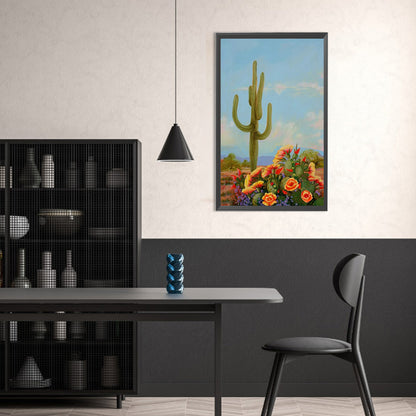 Cactus Flower - Full Round Drill Diamond Painting 30*50CM