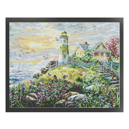 Seaside Lighthouse Five - 14CT Counted Cross Stitch 57*46CM(Joy Sunday)