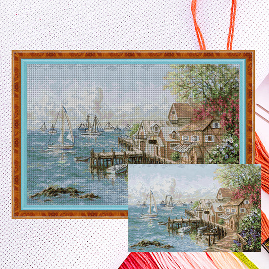 Mariners Harbor - 14CT Counted Cross Stitch 75*52CM(Joy Sunday)