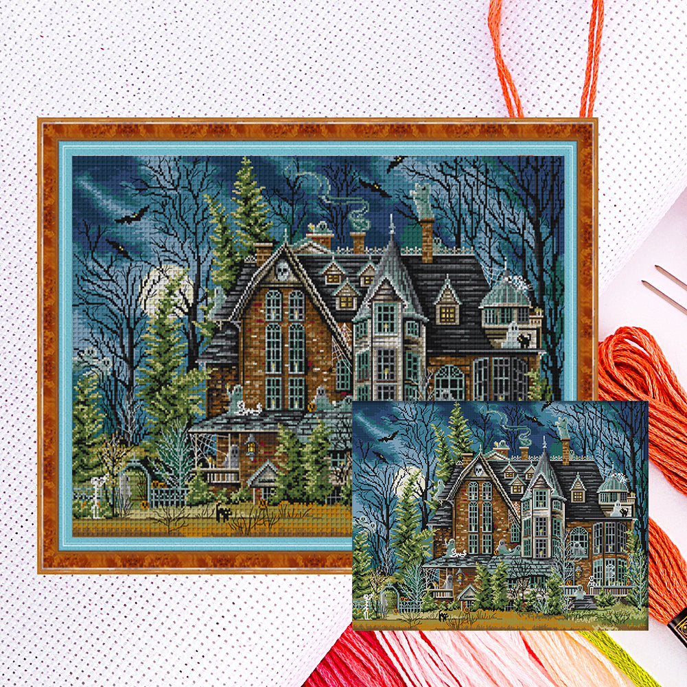 Dark Castle - 14CT Counted Cross Stitch 59*46CM(Joy Sunday)