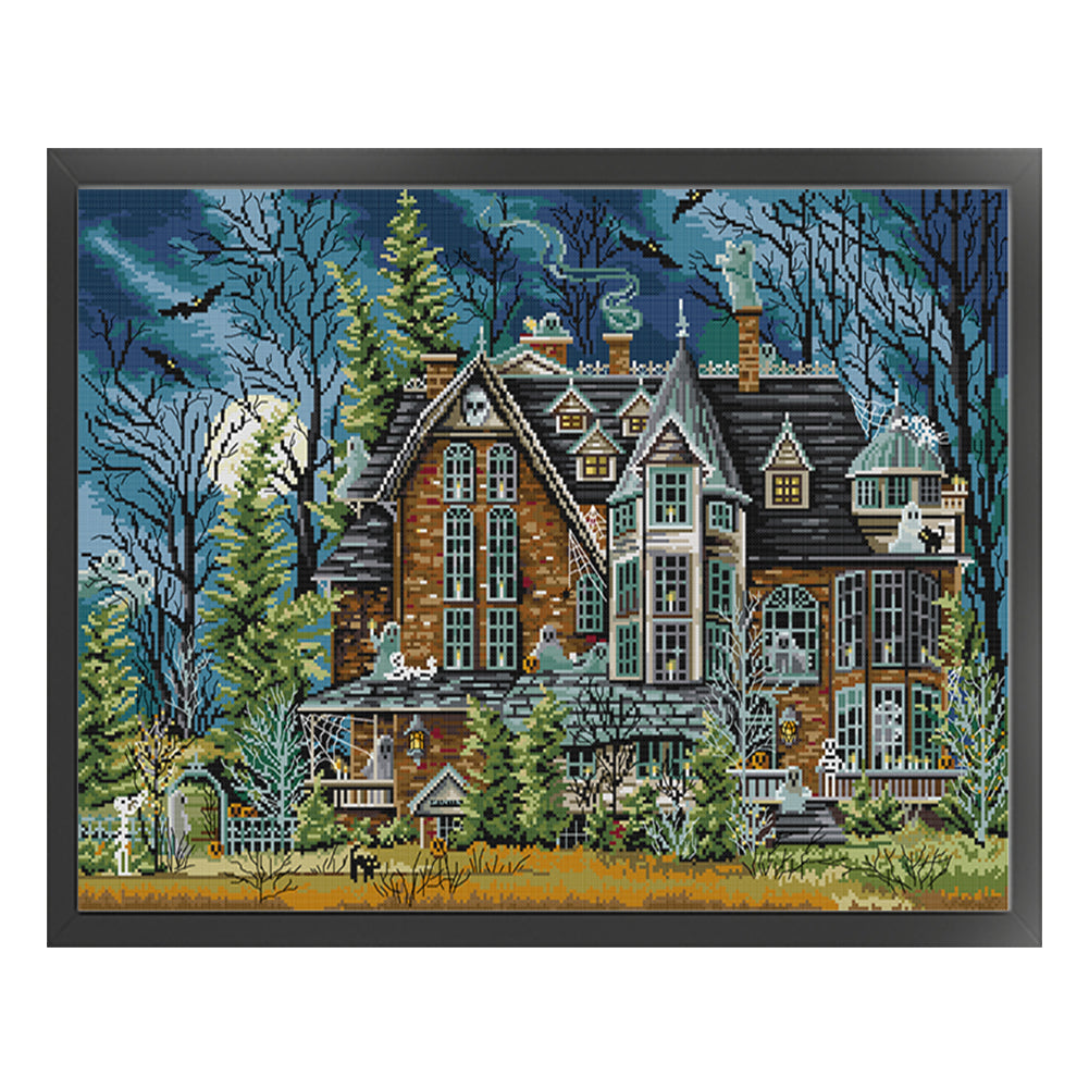 Dark Castle - 14CT Counted Cross Stitch 59*46CM(Joy Sunday)