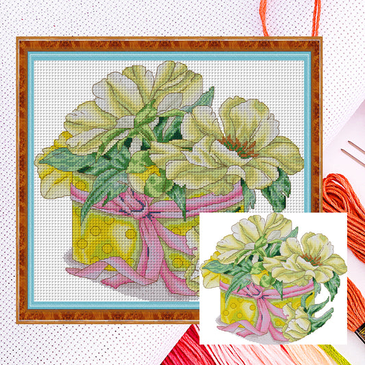 Yellow Peony - 14CT Counted Cross Stitch 37*43CM(Joy Sunday)