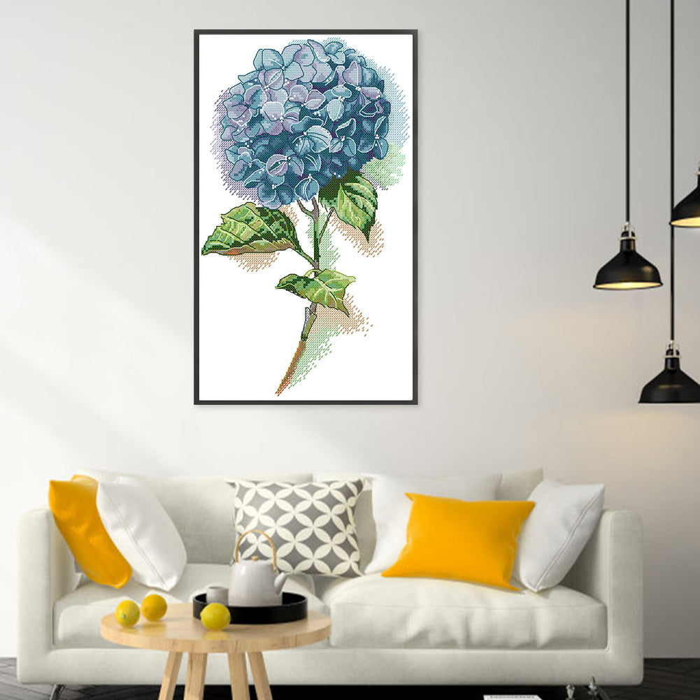 Blue Hydrangeas - 14CT Counted Cross Stitch 22*35CM(Joy Sunday)