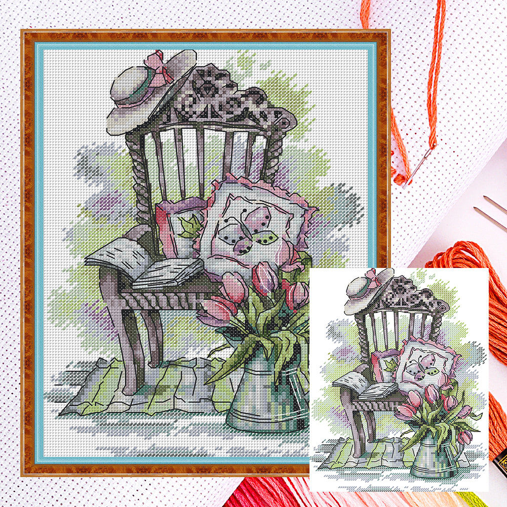 Chair - 14CT Counted Cross Stitch 21*29CM(Joy Sunday)