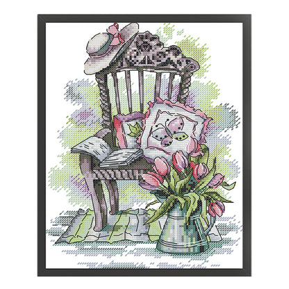 Chair - 14CT Counted Cross Stitch 21*29CM(Joy Sunday)