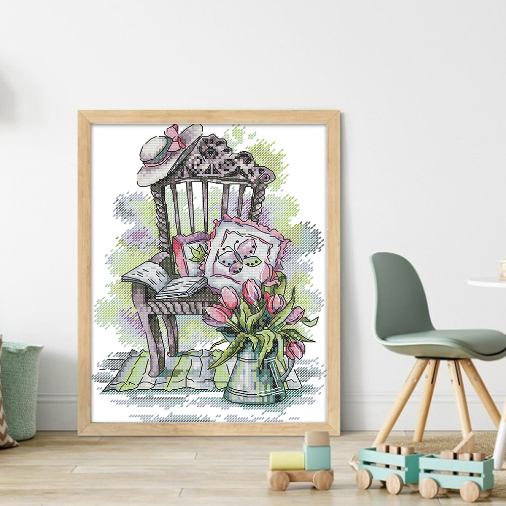 Chair - 14CT Counted Cross Stitch 21*29CM(Joy Sunday)