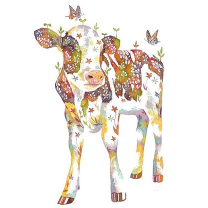 Cows With Flowers And Grass - 11CT Stamped Cross Stitch 40*50CM