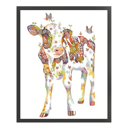 Cows With Flowers And Grass - 11CT Stamped Cross Stitch 40*50CM