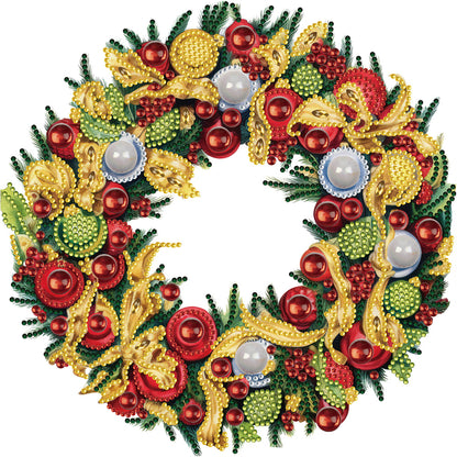 Christmas Wreath -Special Shaped Drill Diamond Painting 30*30CM