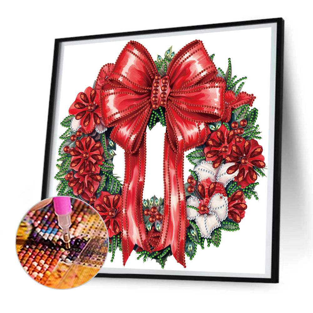 Christmas Wreath -Special Shaped Drill Diamond Painting 30*30CM